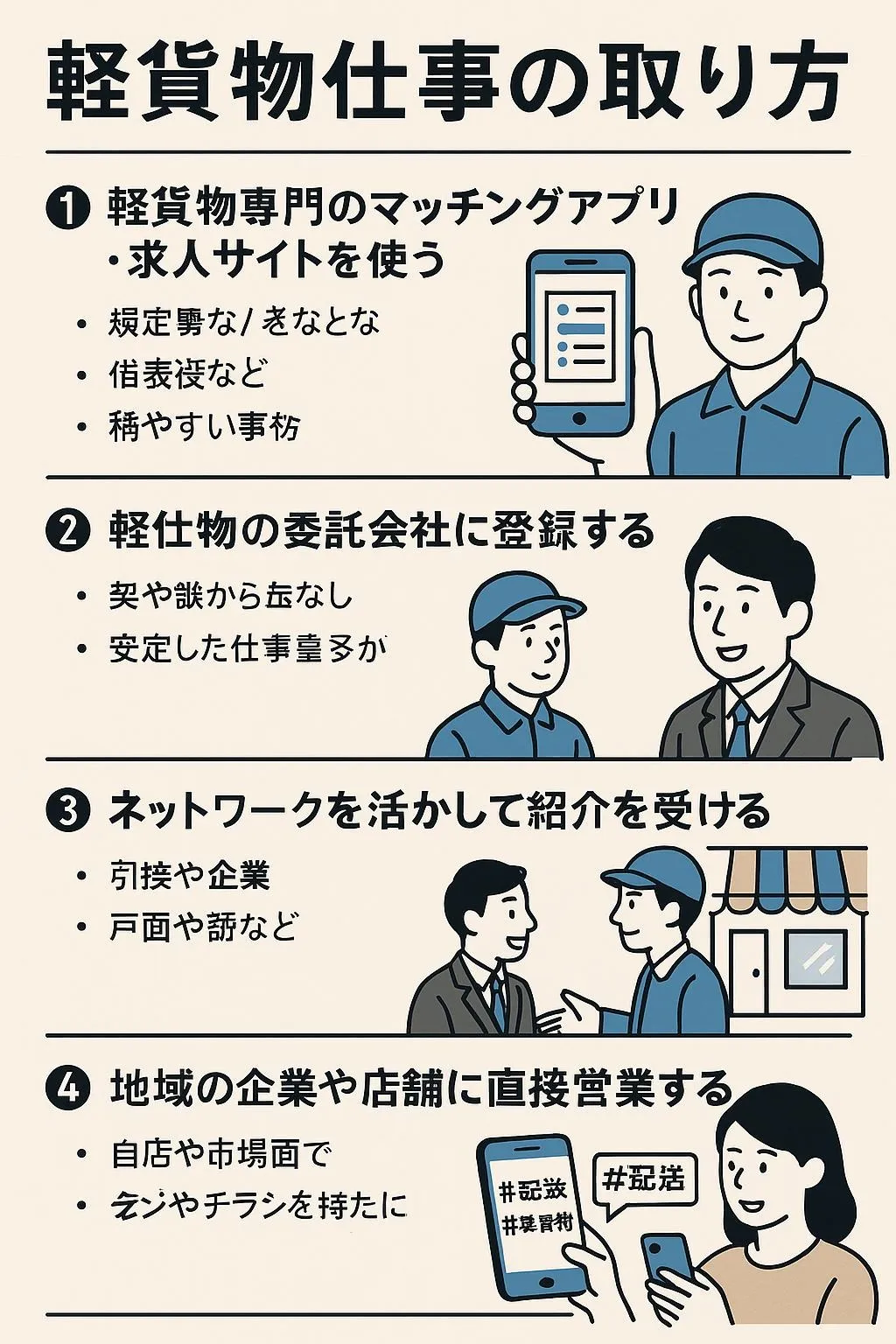 軽貨物の仕事の取り方|未経験から始めるための5つの方法